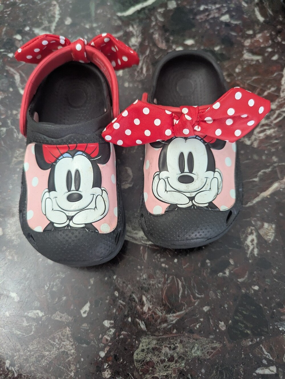 Kids Minnie Mouse Polka Dot Clog Sandals - Pink & Red Size 7/8